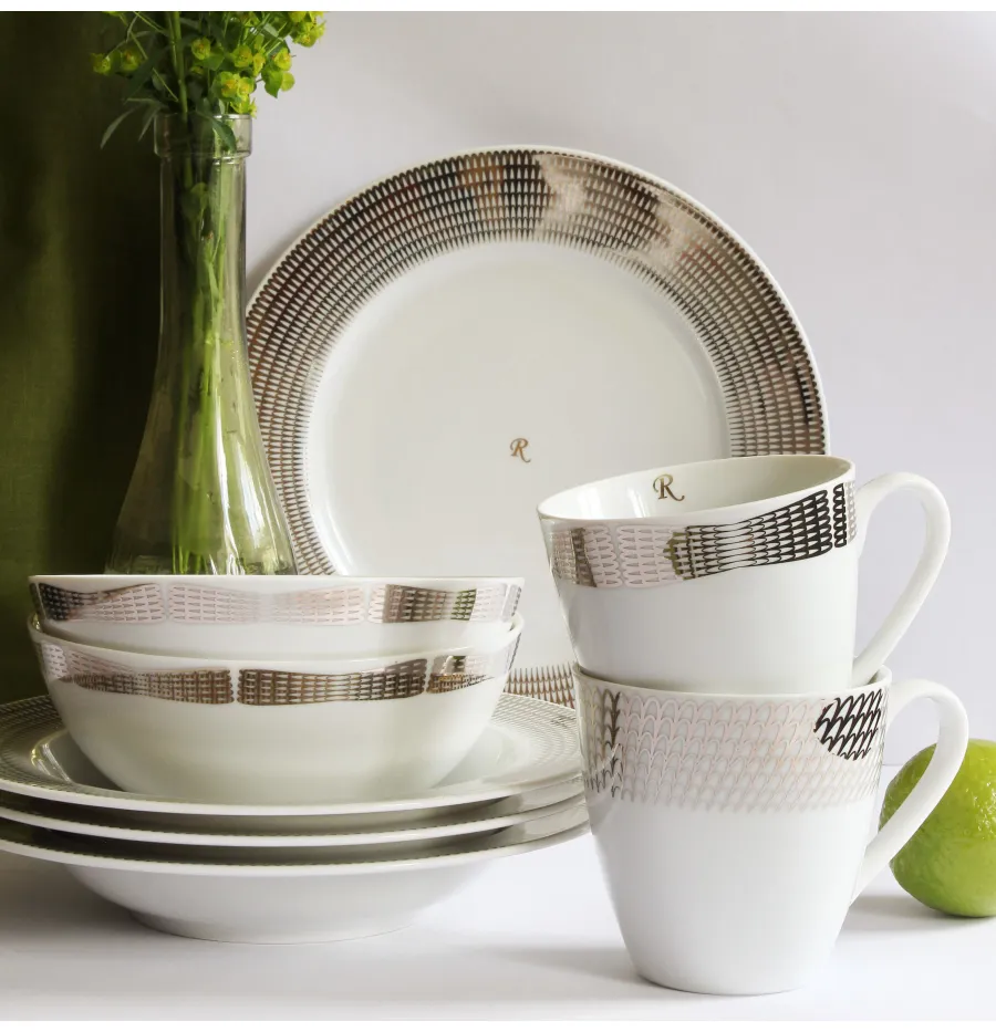 obrazek 2 Nowoczesna 20-częściowa zastawa obiadowa z porcelany z kolekcji Angel wings – Leander