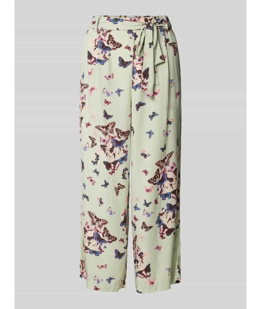 obrazek 1 Spodnie materiałowe o rozkloszowanym kroju z wiązanym paskiem model ‘ELISABETH’