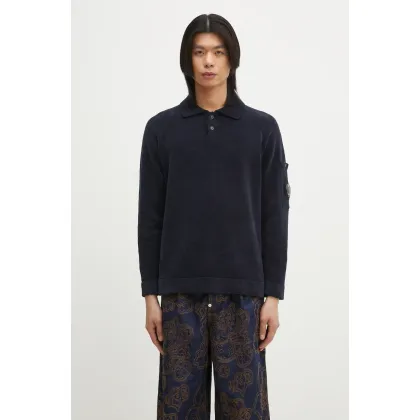 Zdjęcie C.P. Company sweter bawełniany męski kolor granatowy 18CMKN070A005687G