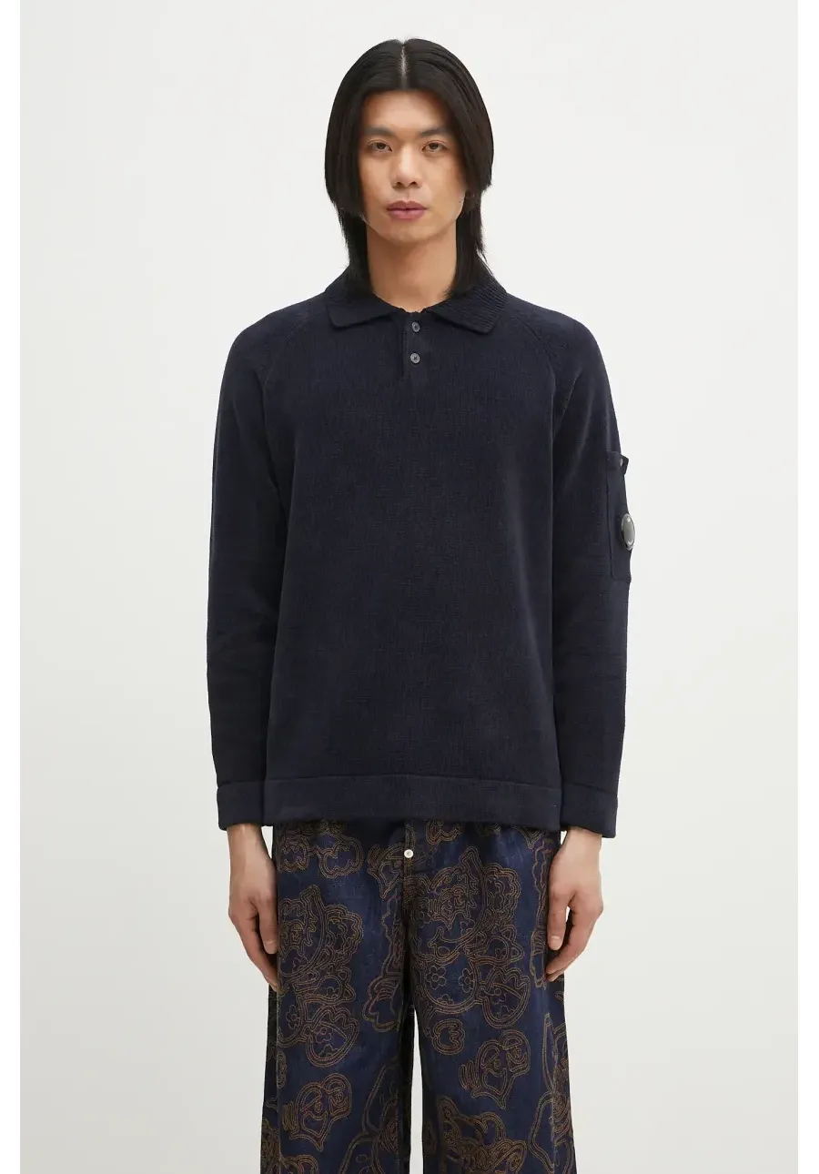 obrazek 1 C.P. Company sweter bawełniany męski kolor granatowy 18CMKN070A005687G