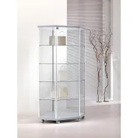 Picture Stylish corner display cabinet on wheels for a shop or boutique
