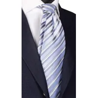 Zdjęcie Błękitny krawat w subtelne pasy