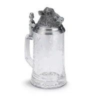 Picture A unique beer mug with a lid in the shape of a boar's head as a gift