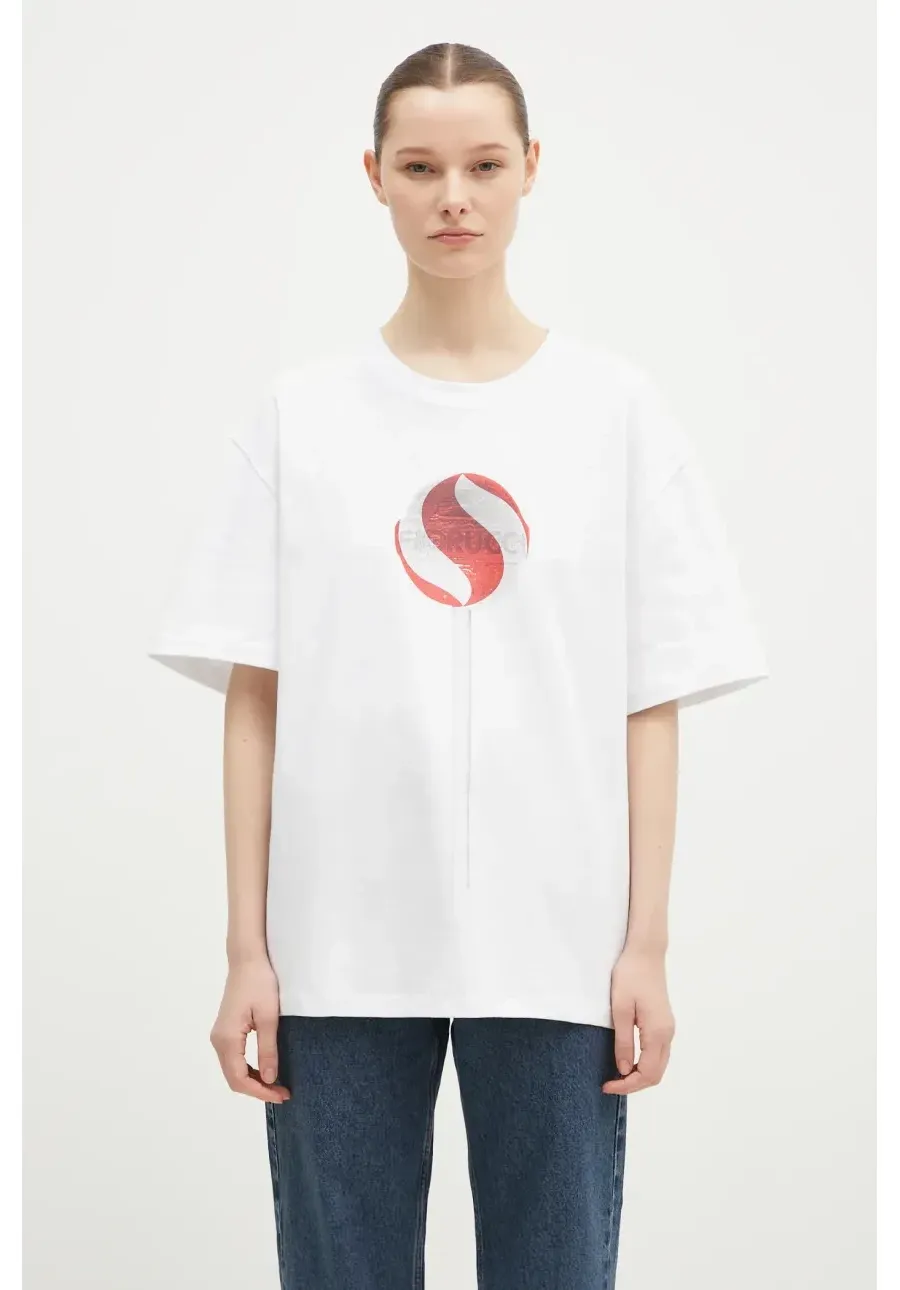 obrazek 1 Fiorucci t-shirt bawełniany męski kolor biały wzorzysty M01FMTSH103CJ01WH03