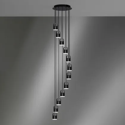 Zdjęcie Czarna lampa sufitowa Bag - h. 216 cm