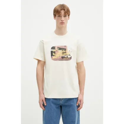 Zdjęcie Carhartt WIP t-shirt bawełniany Greatest Flicks męski kolor beżowy z nadrukiem I034393.05XX