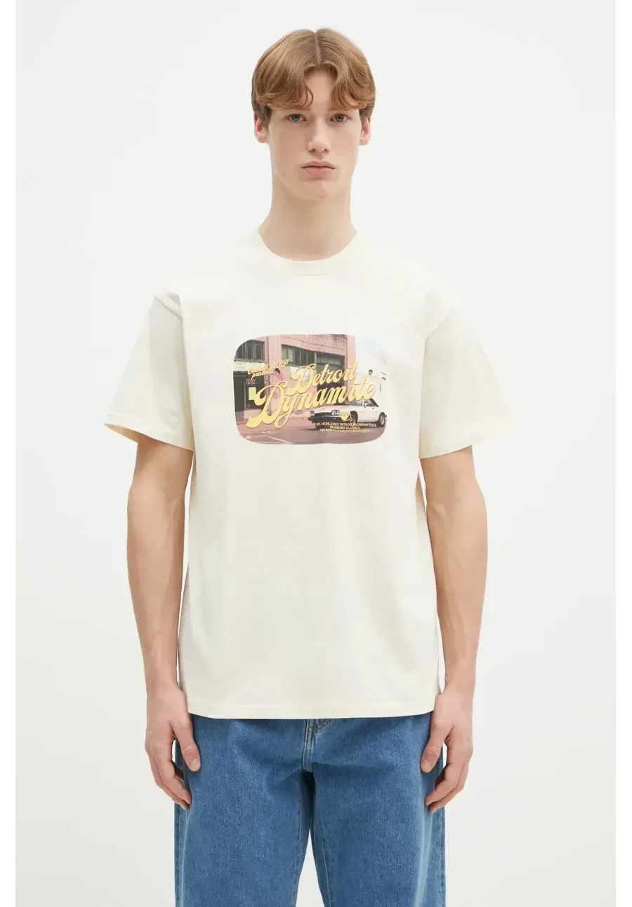 obrazek 1 Carhartt WIP t-shirt bawełniany Greatest Flicks męski kolor beżowy z nadrukiem I034393.05XX