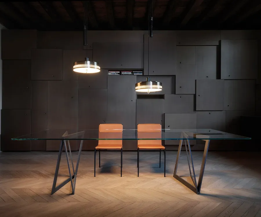 obrazek 10 Designerski Stół z Szklanym Blatem do Minimalistycznego Salonu - Casmania