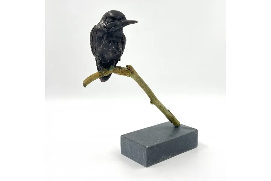 obrazek 3 Stylowa figurka "Zimorodek na małej gałęzi" - fantastyczna ozdoba z brązu na prezent