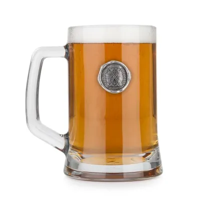 Zdjęcie Niepowtarzalny prezent – kufel z cynowym monogramem – ozdobną literą „X”