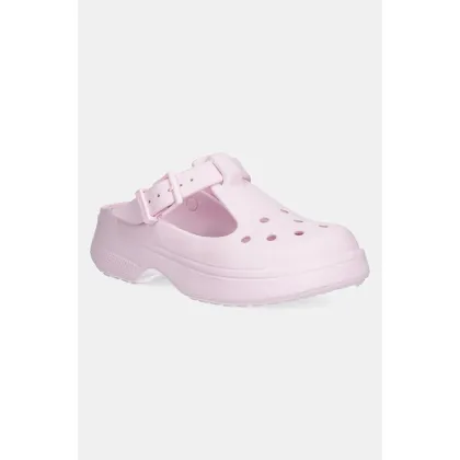 Zdjęcie Crocs klapki Classic Mary Jane Clog damskie kolor różowy na platformie 210581-6ZW
