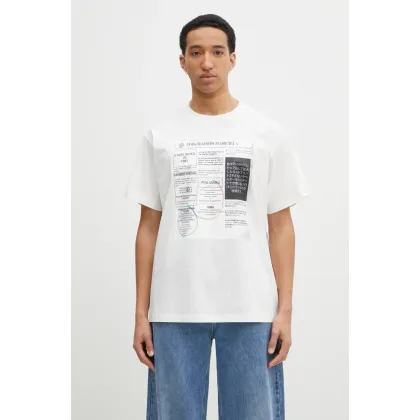 Zdjęcie MM6 Maison Margiela t-shirt bawełniany męski kolor biały z nadrukiem SH0GC0043