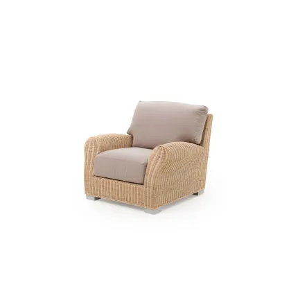 Zdjęcie Fotel o strukturze drewna bukowego z ręcznie plecionej naturalnej wikliny