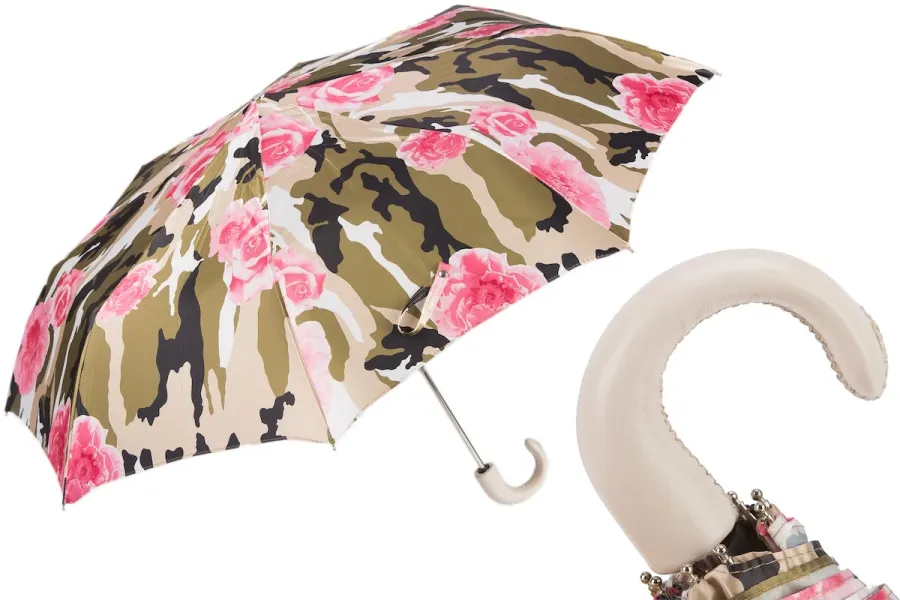 obrazek 1 Wyjątkowy brązowy parasol damski zdobiony różowymi różami - Pasotti