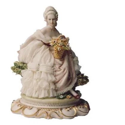 Zdjęcie Kobieta z koszem kwiatów - porcelanowa figurka do salonu