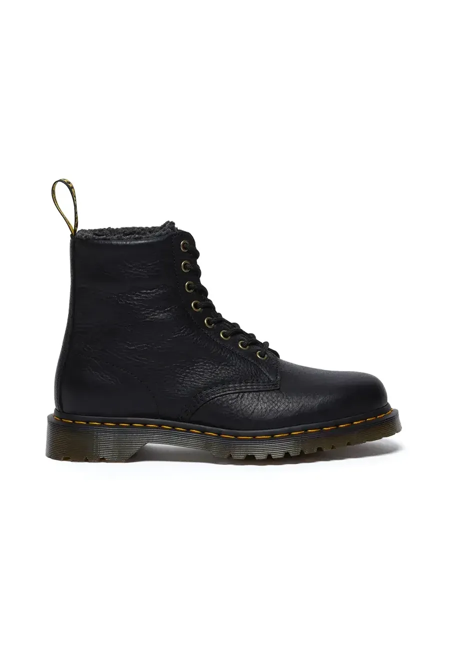 obrazek 1 Dr. Martens workery skórzane 1460 WL kolor czarny na płaskim obcasie ocieplone DM31873001