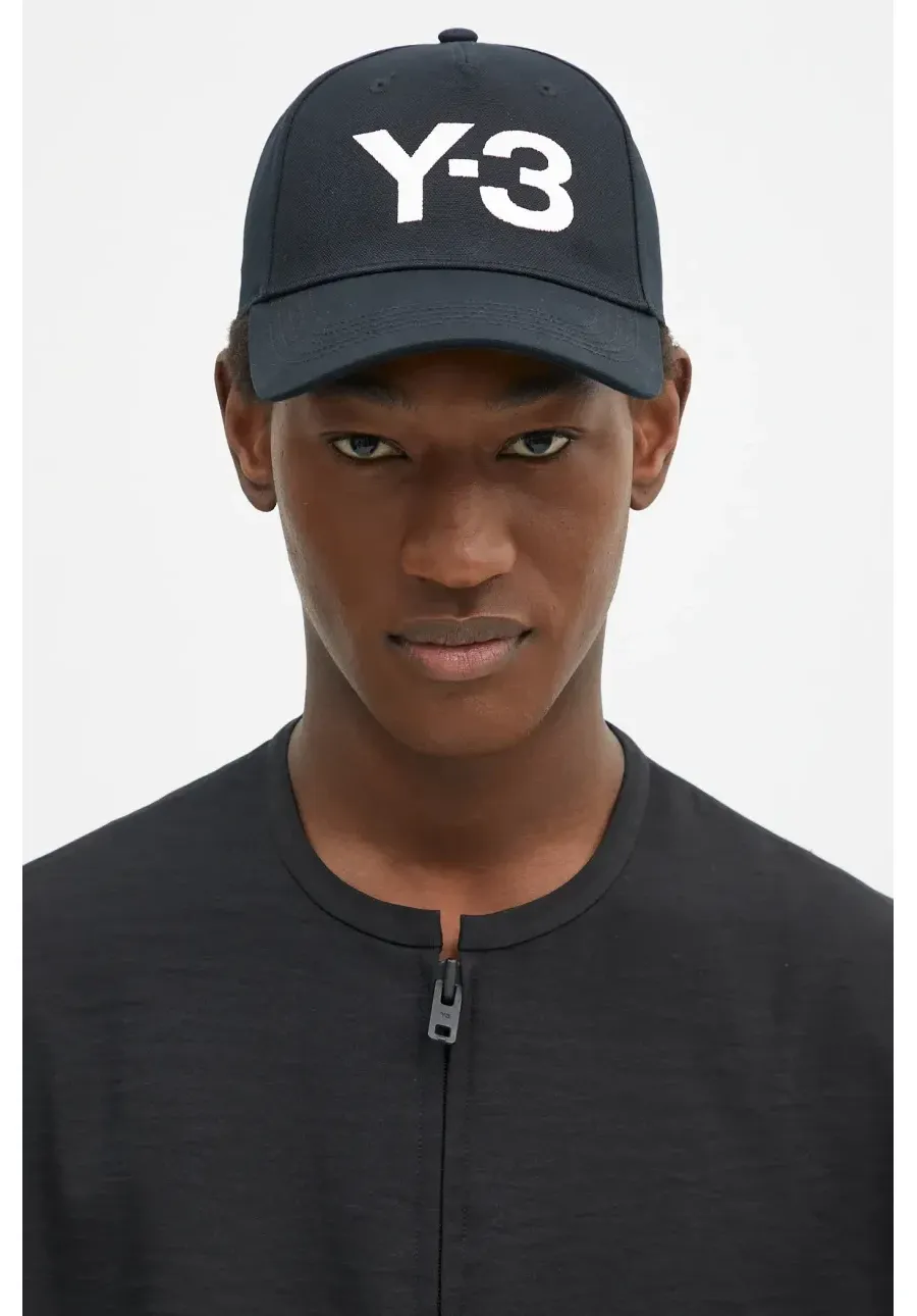 obrazek 1 Y-3 czapka z daszkiem Stripes Double Brim Cap kolor czarny z aplikacją JP1142