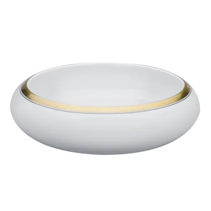 Zdjęcie Klasyczna porcelanowa miska na sałatkę Domo Gold ze złotym detalem - Vista Alegre