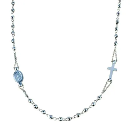 Zdjęcie Łańcuszek różaniec typu choker o długości 45 cm z fasetowanymi koralikami