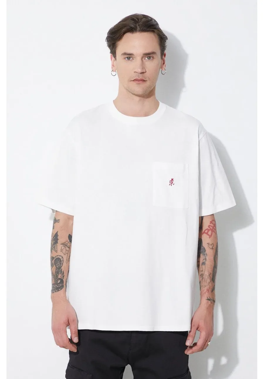 obrazek 1 Gramicci t-shirt bawełniany One Point męski kolor biały z aplikacją G304.OGJ