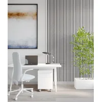 Zdjęcie 275x30x2,6 cm LD Panel akustyczny na grubym filcu (lamel biały) - ścienny i sufitowy 3D
