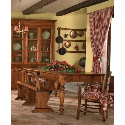 Zdjęcie Luksusowy włoski stół z toczonymi nogami w stylu prowansalskim