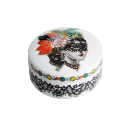 Picture Porcelain small round container Mamzelle Scarlet - Vista Alegre