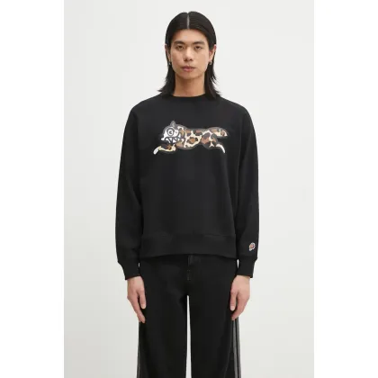 Zdjęcie ICECREAM bluza bawełniana Running Dog Crewneck męska kolor czarny z nadrukiem IC25129