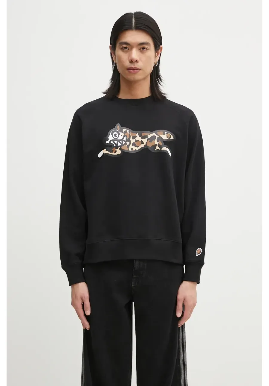 obrazek 1 ICECREAM bluza bawełniana Running Dog Crewneck męska kolor czarny z nadrukiem IC25129