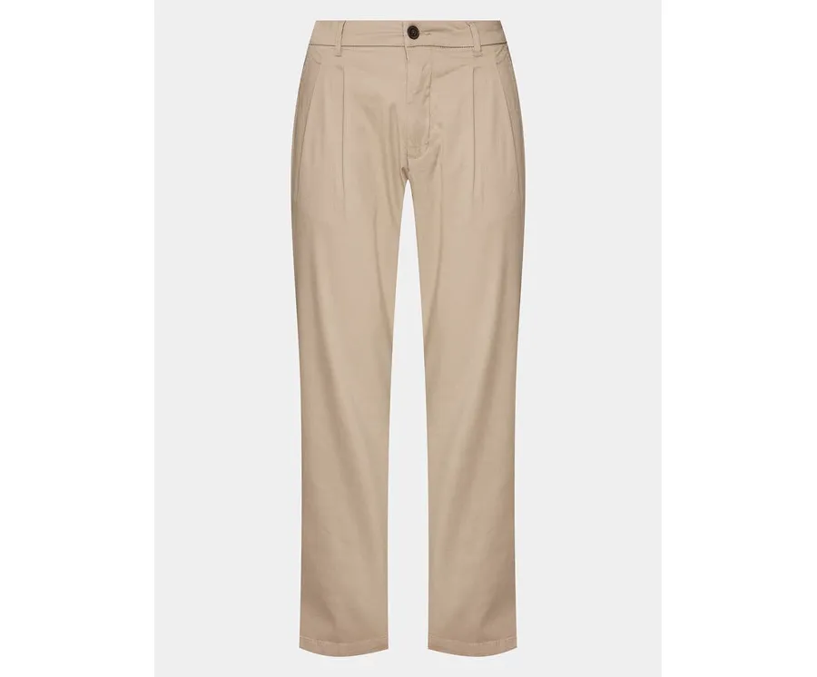 obrazek 1 Lindbergh Spodnie materiałowe 30-003108 Beżowy Wide Fit