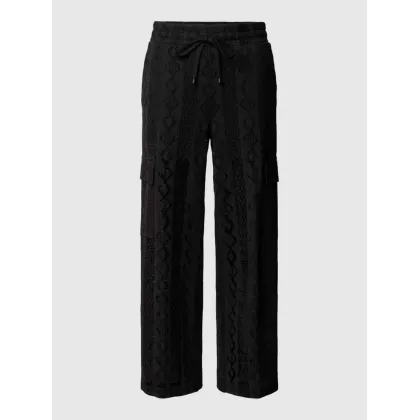 Zdjęcie Spodnie cargo o rozkloszowanym kroju z haftem angielskim model ‘CLARA’