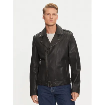 Zdjęcie Hugo Kurtka skórzana Lowis-5 50521018 Czarny Regular Fit HUGO