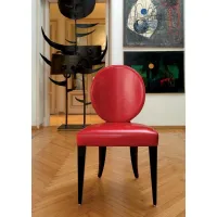 Picture Beautiful leather armchair with oval backrest – Mascheroni