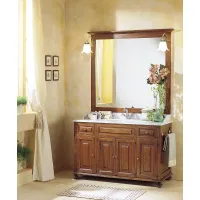 Picture Italian Vespro bathroom set made of light walnut in an antique style