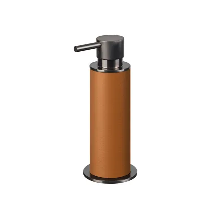 Picture Elegant and stylish dispenser Ø7xH19 cm in cognac color