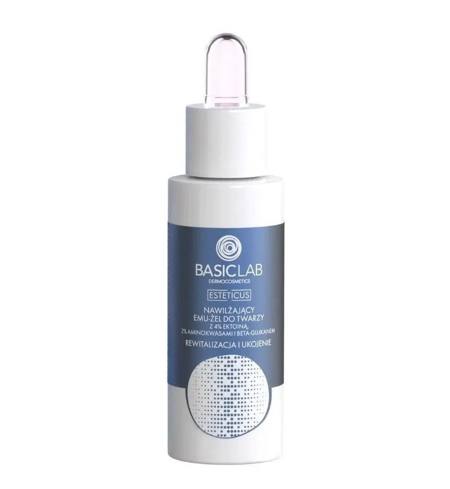 obrazek 1 BasicLab Esteticus Nawilżający emu-żel z ektoiną 4%, aminokwasami i beta-glukanem 30 ml 30 ml Basiclab Dermocosmetics