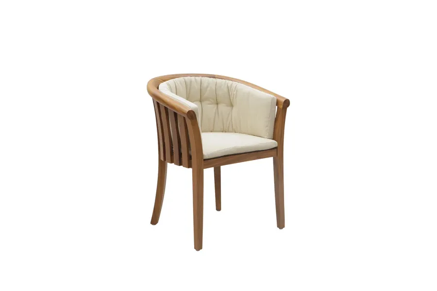 obrazek 1 Stylowy fotel do jadalni wykonany z drewna tekowego