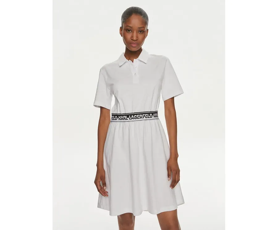 obrazek 1 KARL LAGERFELD Sukienka codzienna 241W1350 Biały Regular Fit