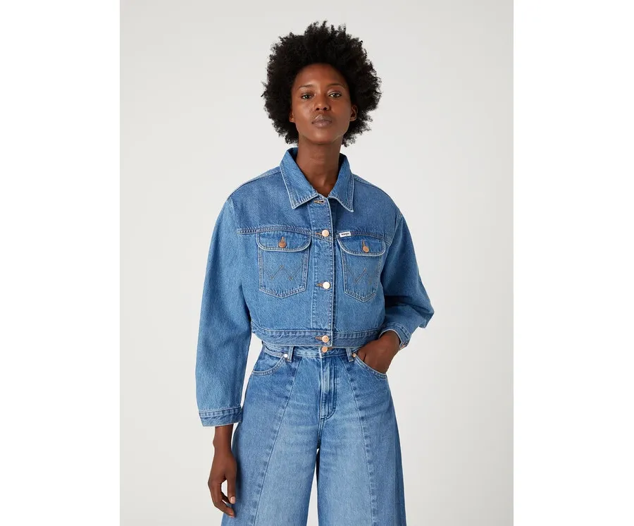 obrazek 1 Wrangler Kurtka jeansowa Cowboy W4Z3DE35N 112332077 Niebieski Relaxed Fit