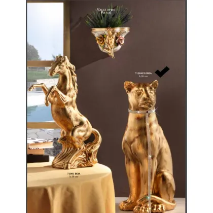 Picture A unique panther sitting on a leash, 90 cm - Valle d'oro Patchi