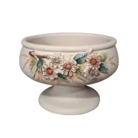 Zdjęcie Włoska ceramiczna patera z kwiatowym reliefem