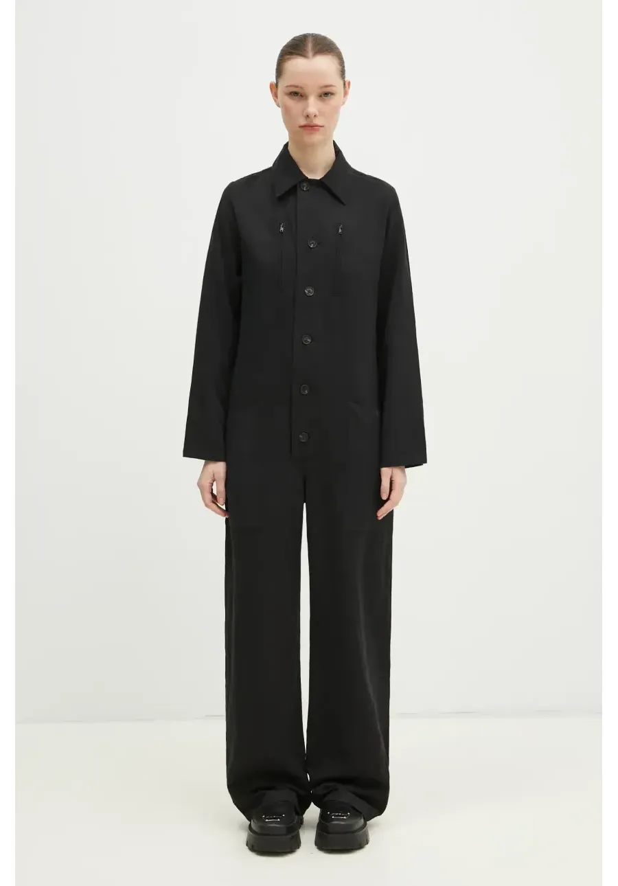 obrazek 1 Y-3 kombinezon Jumpsuit kolor czarny z kołnierzykiemm JD3515