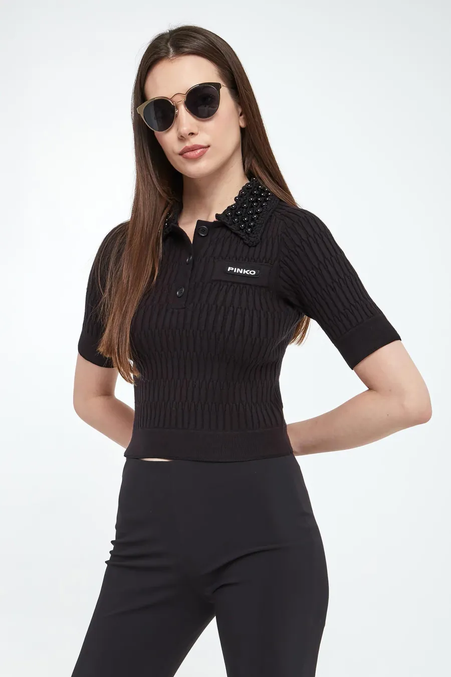 obrazek 1 Sweter damski z krótkim rękawem Egyptian PINKO Pinko