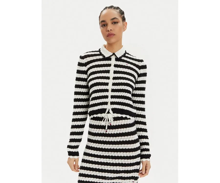 obrazek 1 Tommy Jeans Kardigan DW0DW17756 Czarny Regular Fit