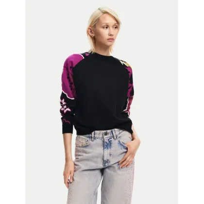 Zdjęcie Desigual Sweter Barrie 24WWJF24 Czarny Regular Fit