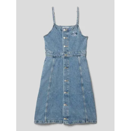 Zdjęcie Sukienka jeansowa z wyhaftowanym logo model ‘MARBLE’