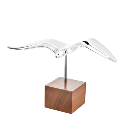 Picture A unique sculpture of a crystal bird on a wooden base from the Voo collection in a gift box - Vista Alegre