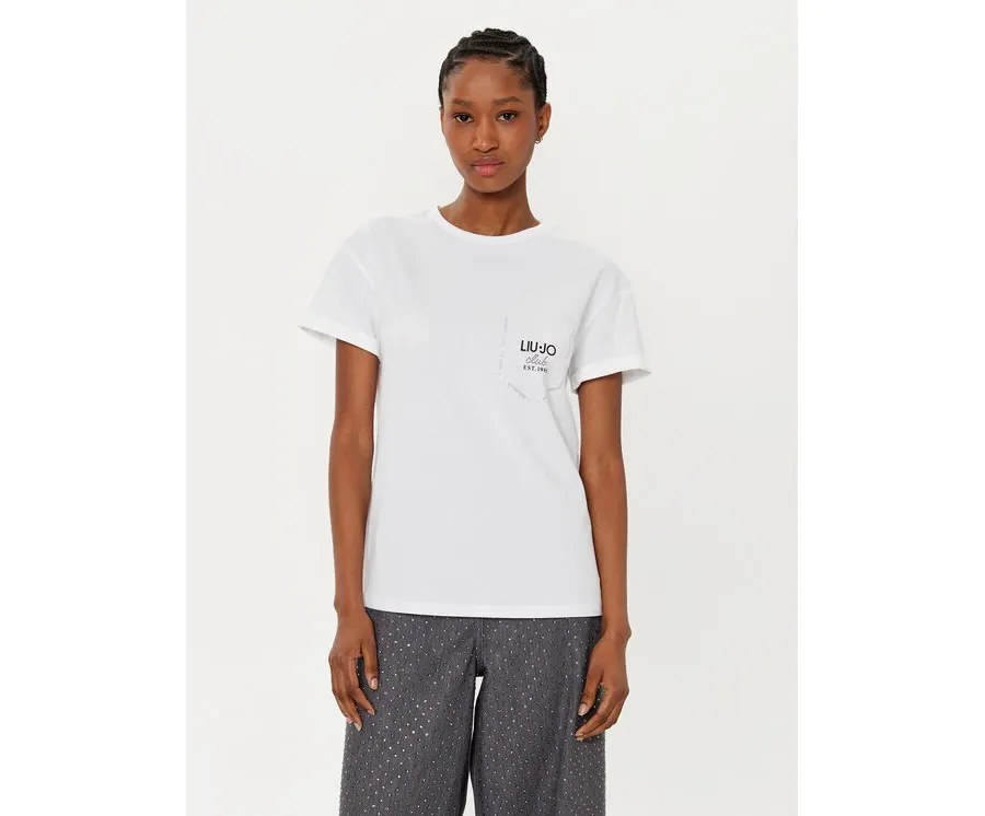 obrazek 1 Liu Jo T-Shirt WA5145 J4893 Biały Regular Fit