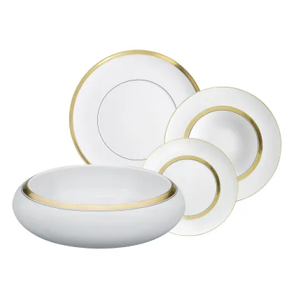 Picture Large porcelain dinner set Domo Gold - Vista Alegre