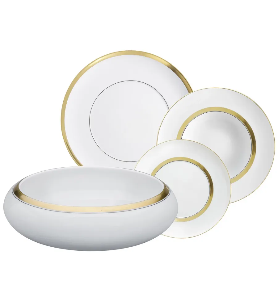 picture 1 A large Domo Gold porcelain dinner set - Vista Alegre